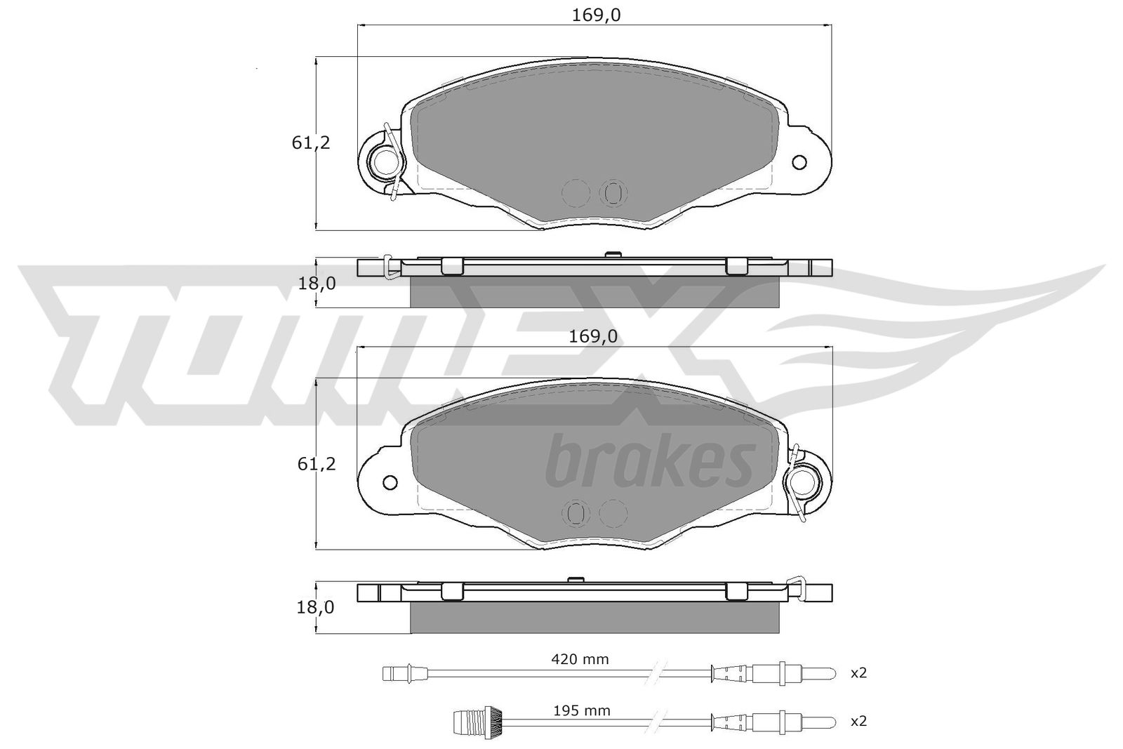 Sada brzdových platničiek kotúčovej brzdy TOMEX Brakes